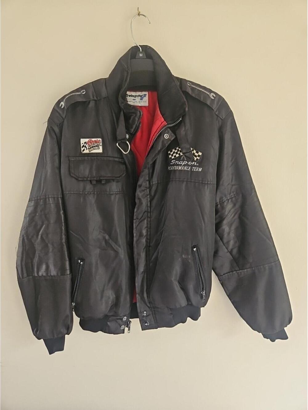 Vintage Snap On Racing Jacket Men's Medium Made In Usa Red Interior Full Zip